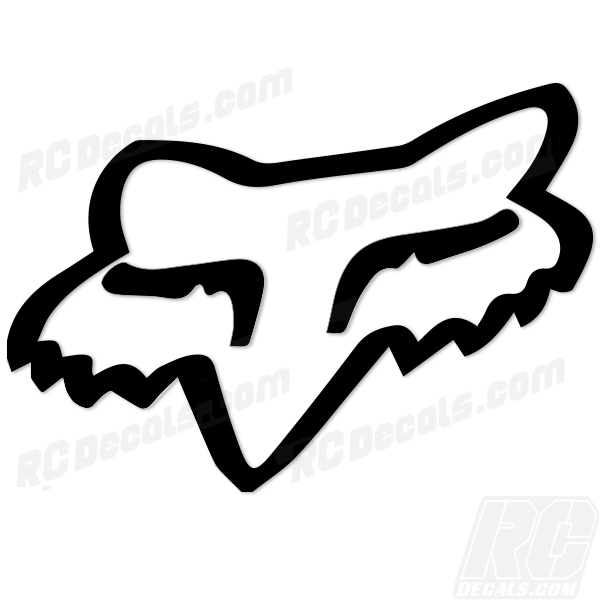 Fox Racing Head - White w/ Black Outline 