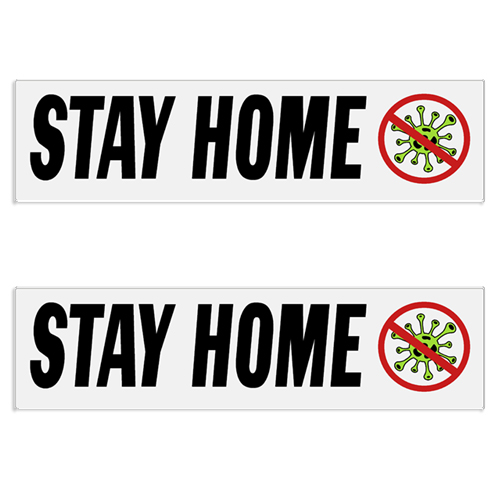 Coronavirus "Stay Home" Decal / Bumper Sticker (Set of 2) 