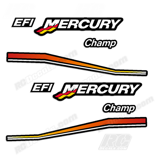 Mercury Champ Decals for 1/4 Scale RC Outboard Engines rc decals, rc, radio controlled, decals, team associated, chassis protector decals, rc cars, rc truck, rc starter wand, rc graphics, rc graphic kits, drone, rc drone, drone decals, traxxas decals, rc stickers, flag decals, radio controlled car stickers, drone stickers, dji stickers, dji decals, losi decals, losi stickers