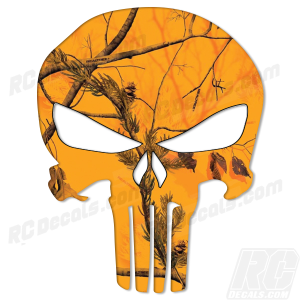 Punisher Decal - RealTree Blaze Camo Punisher, realtree, real tree, real tree camo, realtree camo, realtree blaze, realtree blaze camo, rc decals, rc, radio controlled, decals, team associated, chassis protector decals, rc cars, rc truck, rc starter wand, rc graphics, rc graphic kits, drone, rc drone, drone decals, traxxas decals, rc stickers, flag decals, radio controlled car stickers, drone stickers, dji stickers, dji decals, losi decals, losi stickers