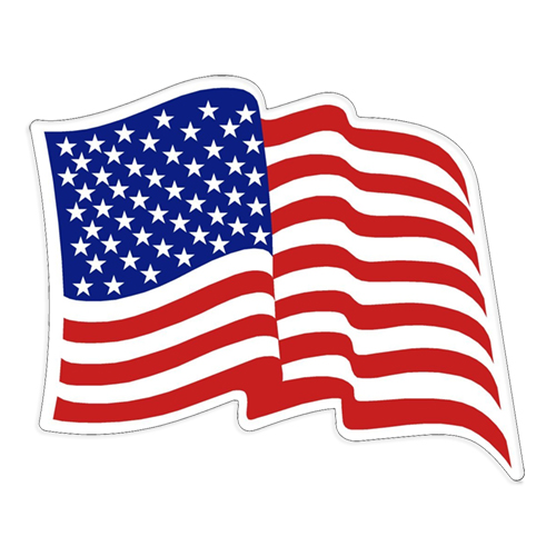 American Waving Flag Decal / Sticker 