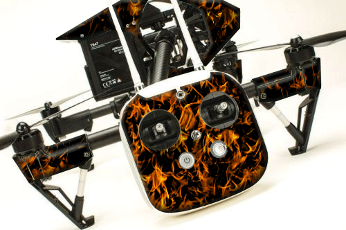 DJI Inspire RC Drone Skin Decal Kit - Flames 