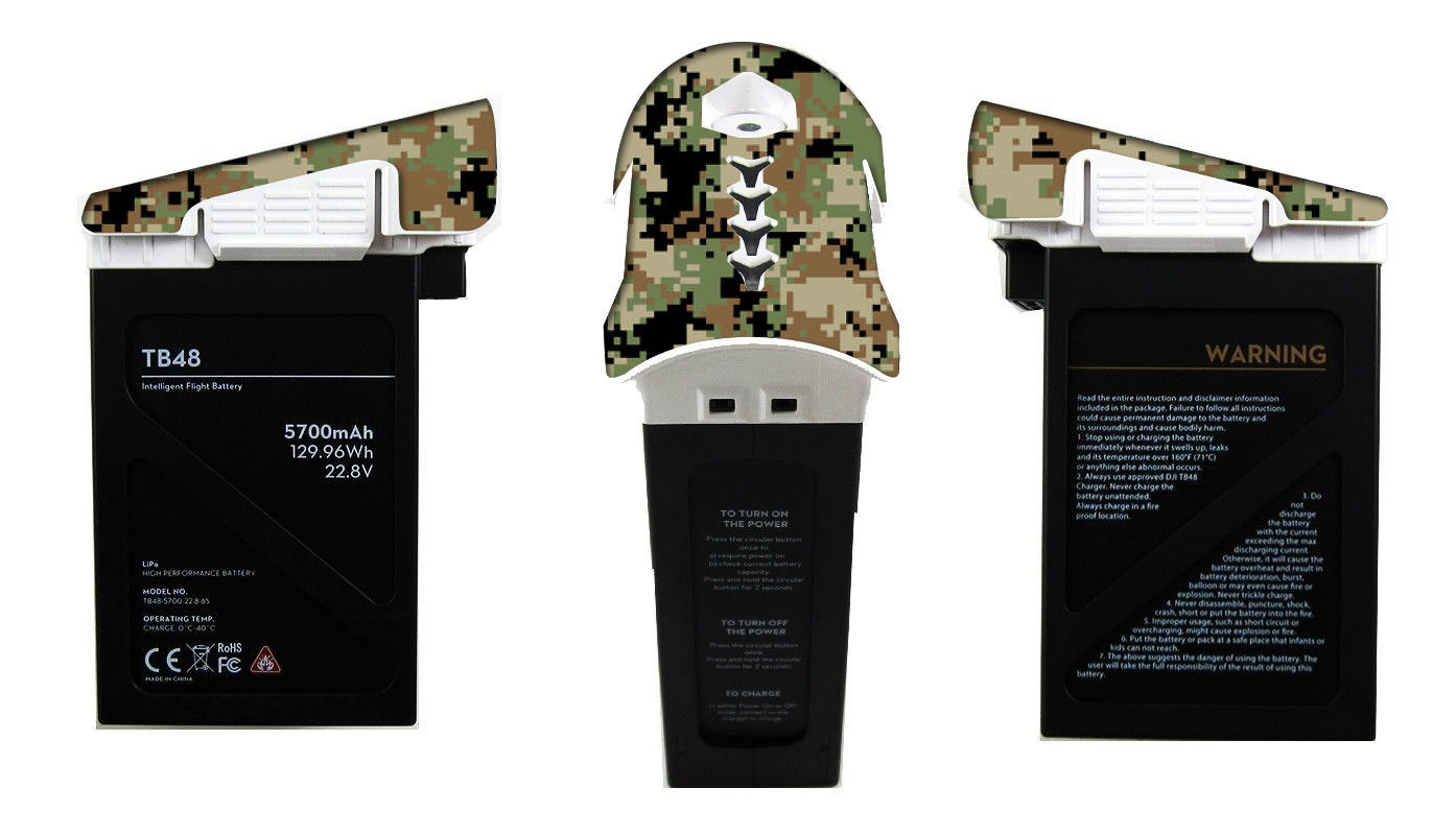 DJI Inspire RC Battery Decal (Pack of 4) - Digital Camo - RC-D-BATT-DIGI-CAMO