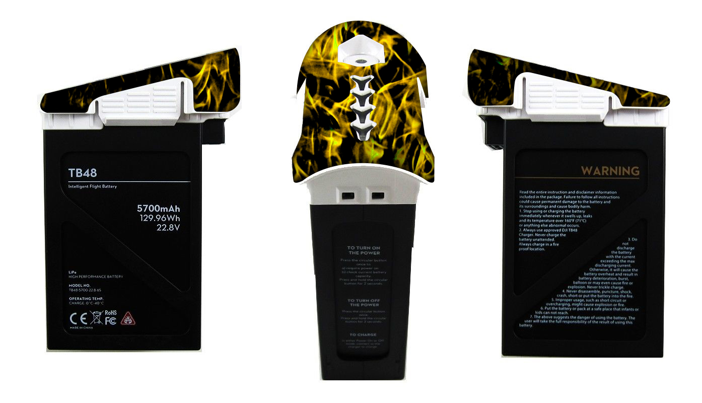 Skull Flames DJI Phantom 4 Pro Skin Wrap Decal Sticker Battery Body Ultradecal 