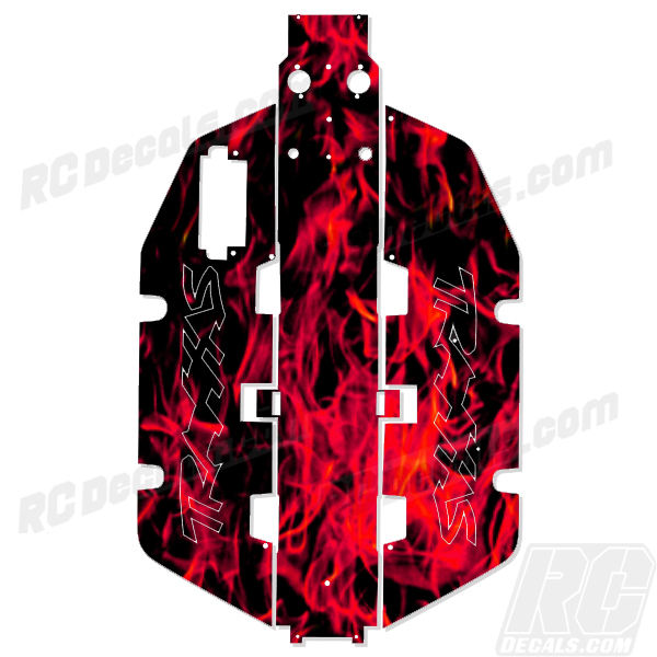 Traxxas Slash 2x2 Chassis Protector Decal RC - Flames (Any Color!) rc decals, rc, radio controlled, realtree blaze camoflauge, decals, team associated, 2wd, 4wd, 2x2, 4x4, chassis protector decals, rc cars, rc truck, rc starter wand, rc graphics, rc graphic kits, drone, rc drone, drone decals, traxxas decals, rc stickers, flag decals, radio controlled car stickers, drone stickers, dji stickers, dji decals, losi decals, losi stickers