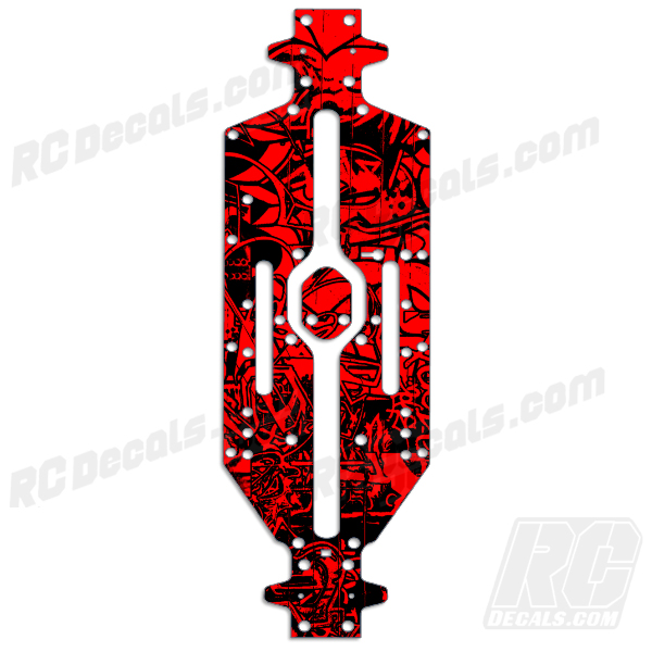 Arrma Kraton 8S 1/5 Scale Chassis Protector #AR110002 - Red Graffiti decal, wrap, sticker, protection